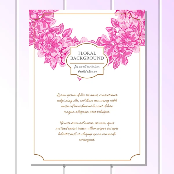 Delicate invitation with flowers for wedding — Stock Vector