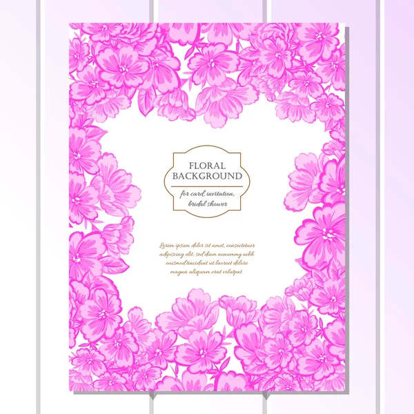 Invitation délicate avec des fleurs pour mariage — Image vectorielle