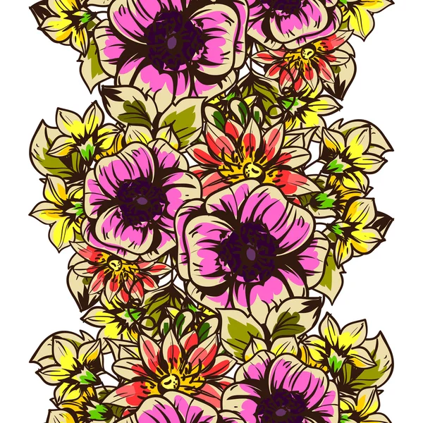 Motif floral sans couture — Image vectorielle