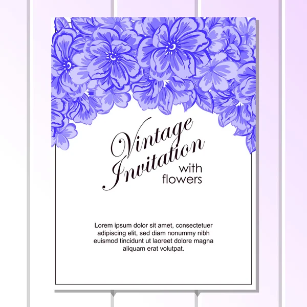 Delicate invitation with flowers for wedding — Stock Vector