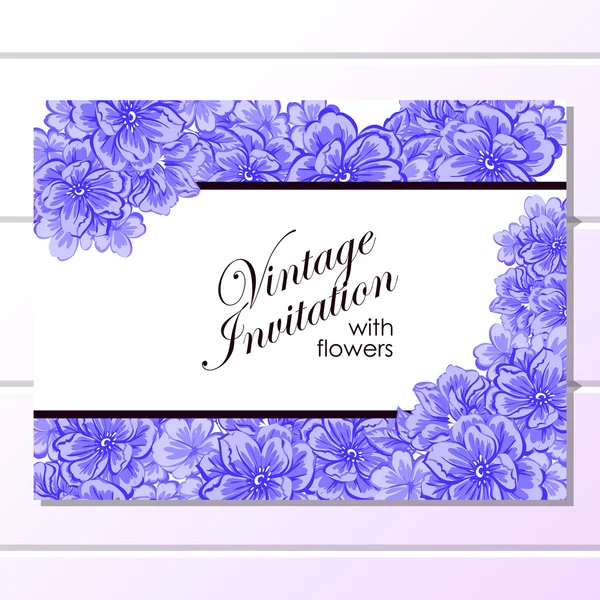 Invitație delicată cu flori pentru nuntă — Vector de stoc
