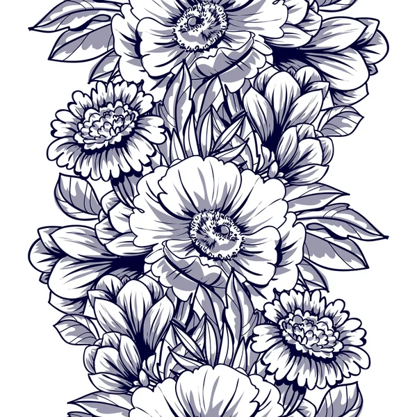 Bloemen naadloos patroon — Stockvector