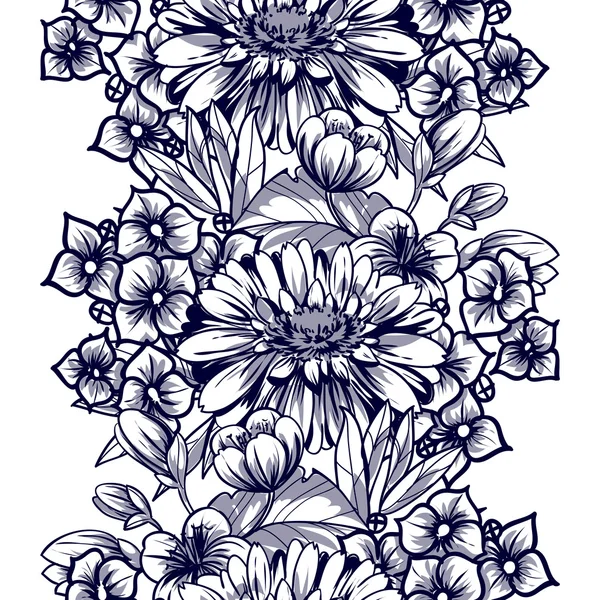 Motif floral sans couture — Image vectorielle