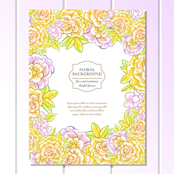 Invitation délicate avec des fleurs pour mariage — Image vectorielle