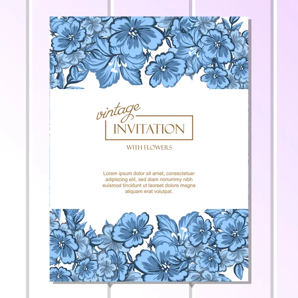 Delicate invitation with flowers for wedding — Stock Vector