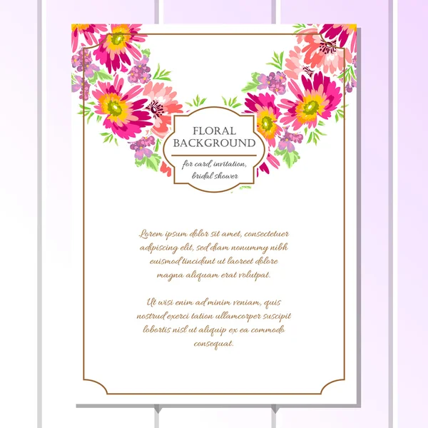 Invitation délicate avec des fleurs — Image vectorielle