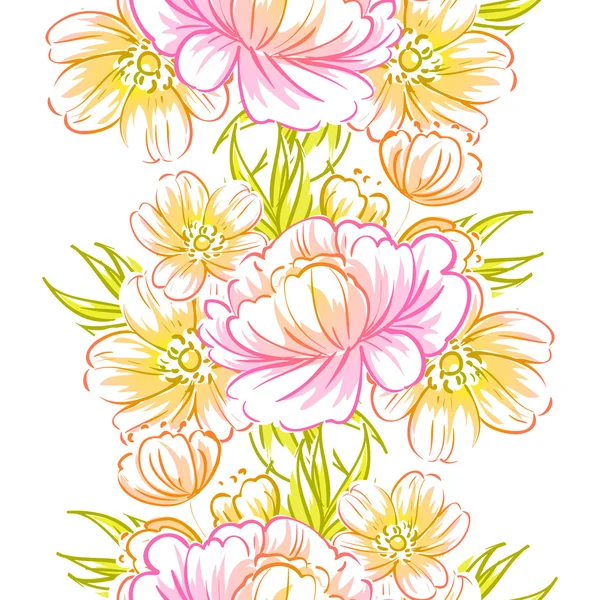 Motif floral sans couture — Image vectorielle