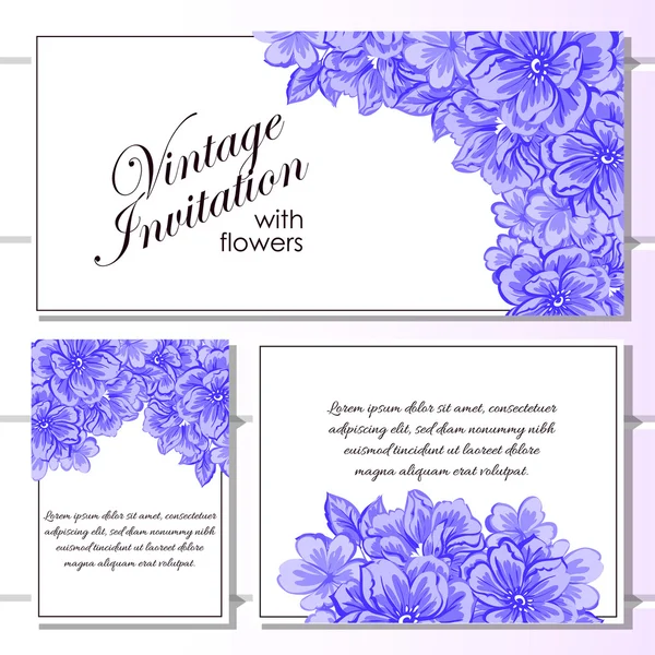 Delicate invitation with flowers for wedding — Stock Vector