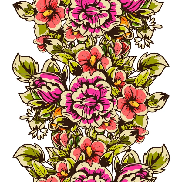 Motif floral sans couture — Image vectorielle