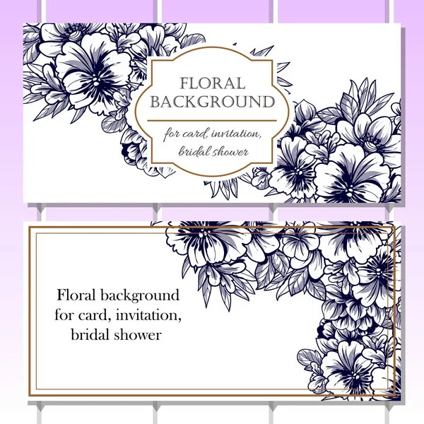 Delicate uitnodiging met bloemen — Stockvector