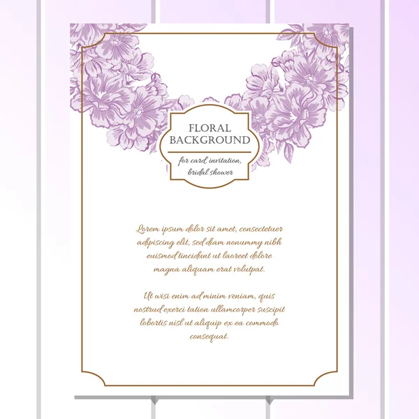 Invitation délicate avec des fleurs pour mariage — Image vectorielle