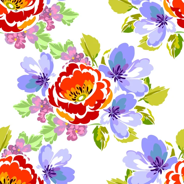 Bloemen naadloos patroon — Stockvector