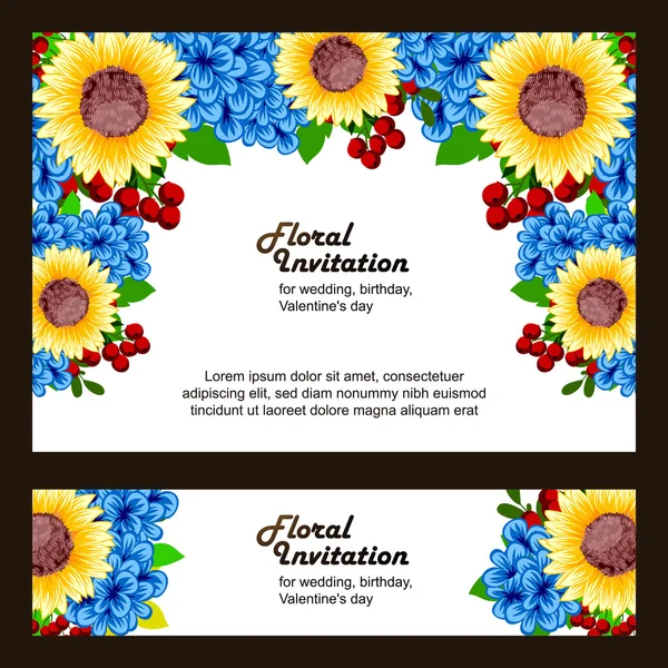 Delicate invitation with flowers — Stock Vector