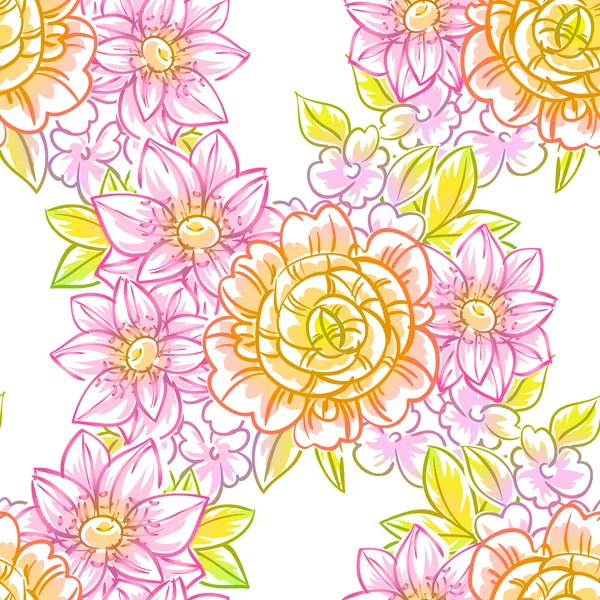 Motif floral sans couture — Image vectorielle