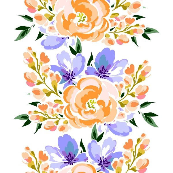 Motif floral sans couture — Image vectorielle