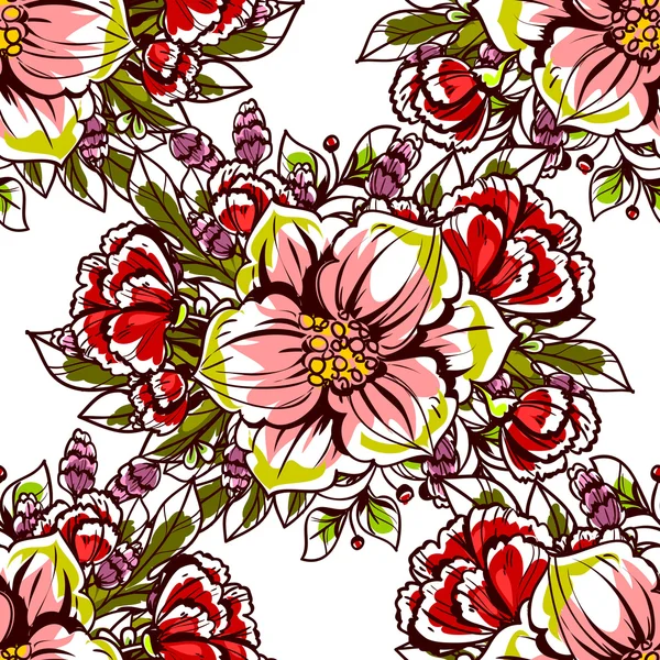 Motif floral sans couture — Image vectorielle