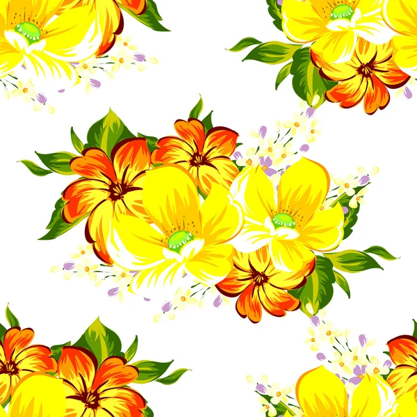 Motif floral sans couture — Image vectorielle