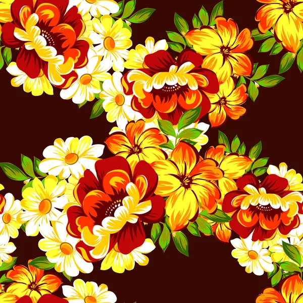 Bloemen naadloos patroon — Stockvector