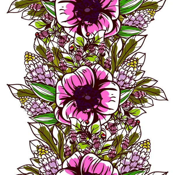 Motif floral sans couture — Image vectorielle