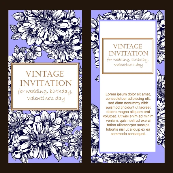 Delicate invitation with flowers — Stock Vector