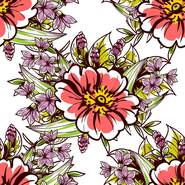 Motif floral sans couture — Image vectorielle