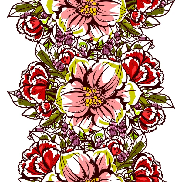 Motif floral sans couture — Image vectorielle