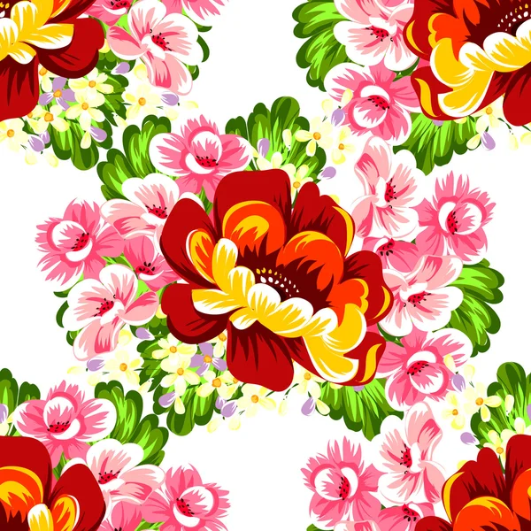 Bloemen naadloos patroon — Stockvector