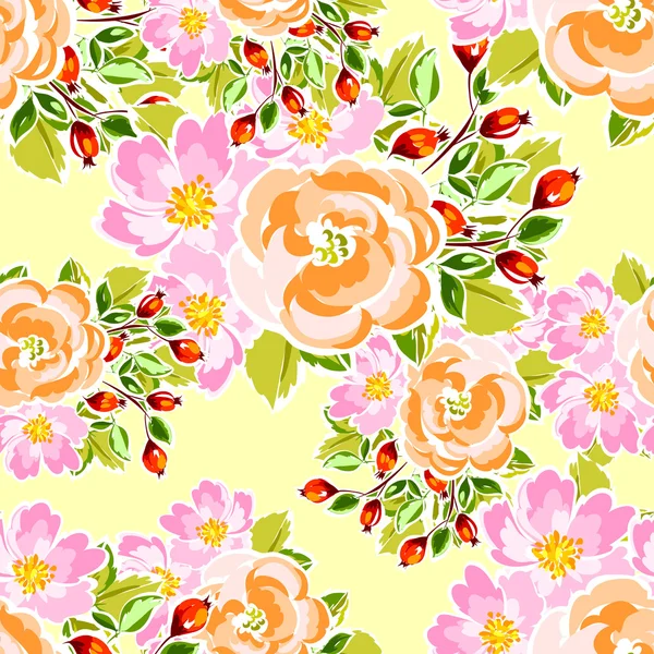 Bloemen naadloos patroon — Stockvector