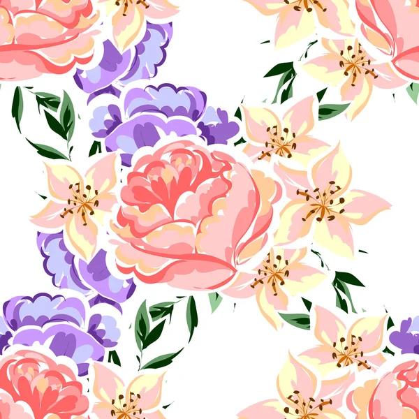 Motif floral sans couture — Image vectorielle