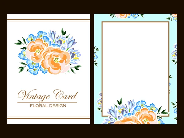 Delicada invitación con flores — Vector de stock