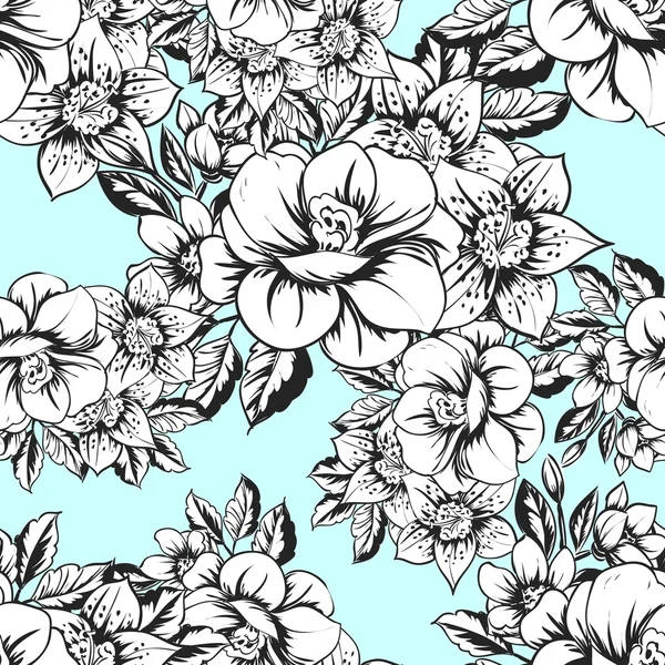 Motif floral sans couture — Image vectorielle