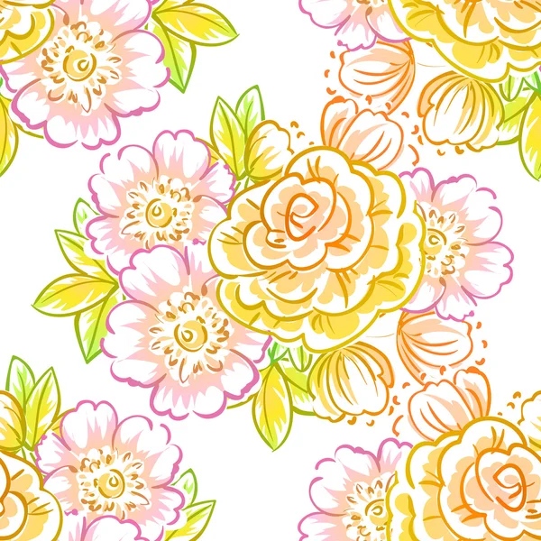 Motif floral sans couture — Image vectorielle