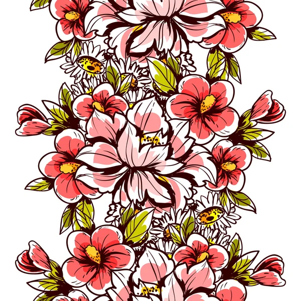 Motif floral sans couture — Image vectorielle