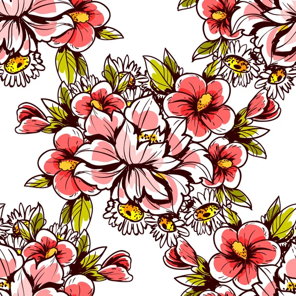 Motif floral sans couture — Image vectorielle