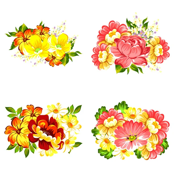 Bouquet de fleurs ensemble — Image vectorielle