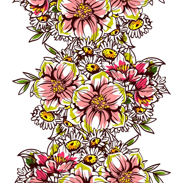 Motif floral sans couture — Image vectorielle