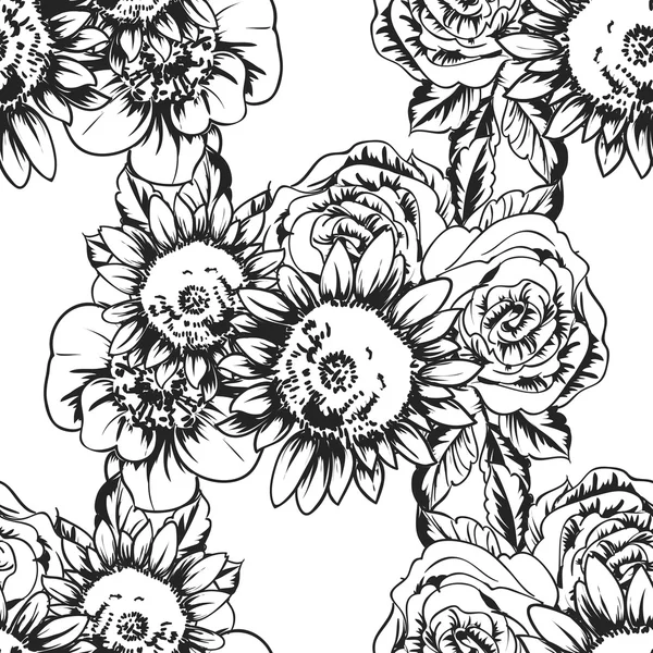 Motif floral sans couture — Image vectorielle