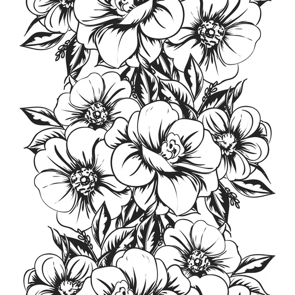 Bloemen naadloos patroon — Stockvector