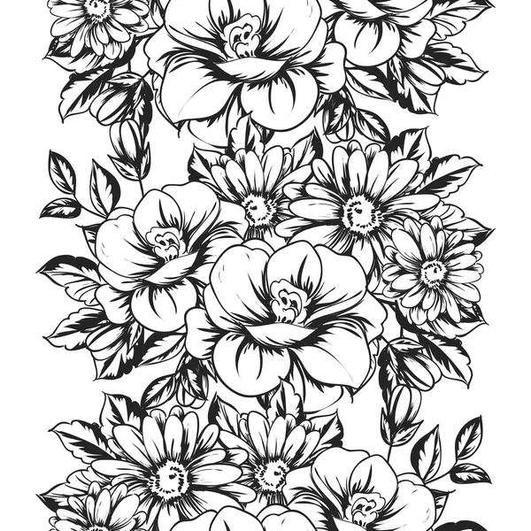 Bloemen naadloos patroon — Stockvector