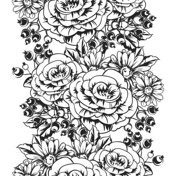 Motif floral sans couture — Image vectorielle