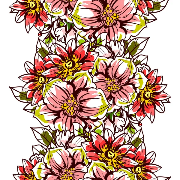 Motif floral sans couture — Image vectorielle