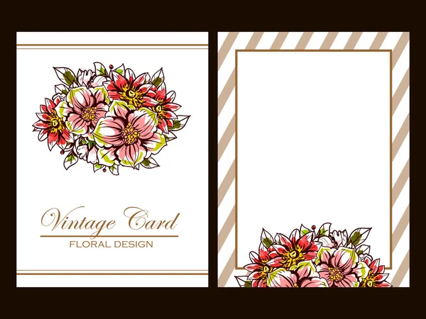 Delicate uitnodiging met bloemen — Stockvector