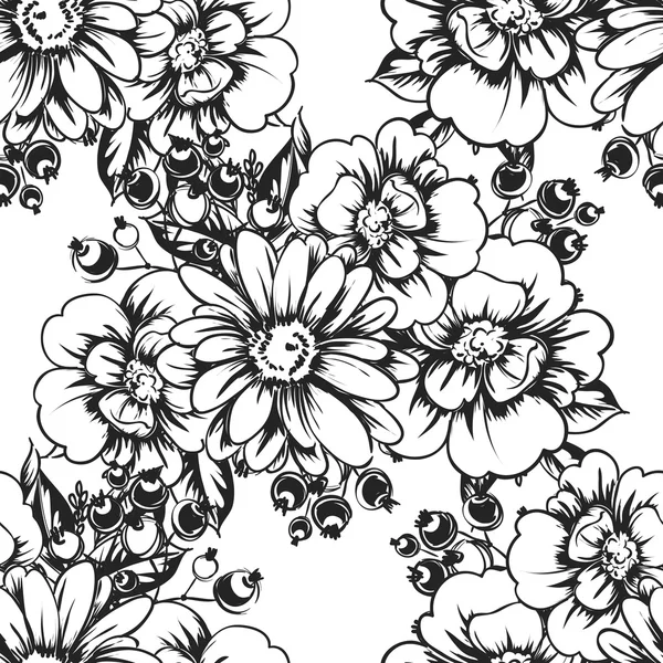 Bloemen naadloos patroon — Stockvector