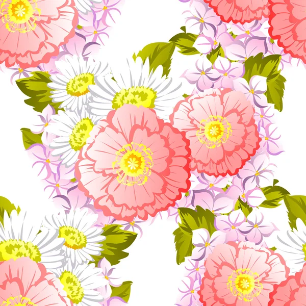 Motif floral sans couture — Image vectorielle