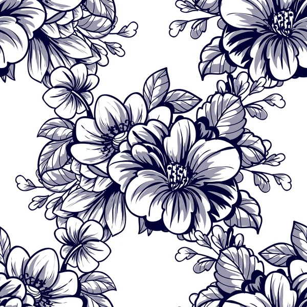 Motif floral sans couture — Image vectorielle