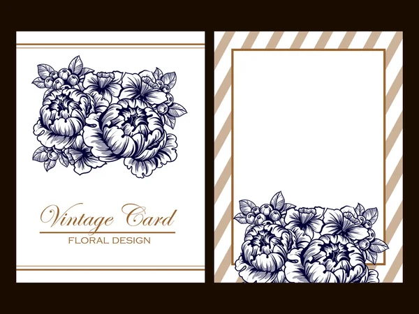 Delicada invitación con flores — Vector de stock