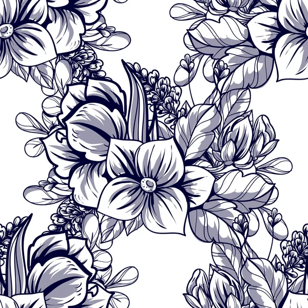 Patrón sin costura floral — Vector de stock