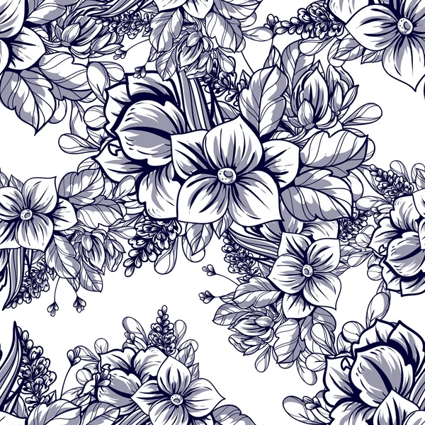 Motif floral sans couture — Image vectorielle