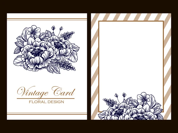 Delicada invitación con flores — Vector de stock