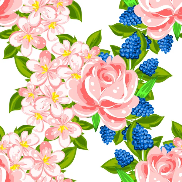 Motif floral sans couture — Image vectorielle